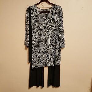 Roaman's Top 2X/Honey &Lace Palazzo Pants 2X